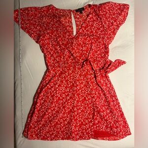 Trixxi Red and White Floral Dress